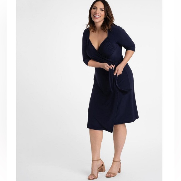 Kivonna Women's Plus Size Sweetheart Knit Wrap Dress Sz OX - Picture 11 of 11